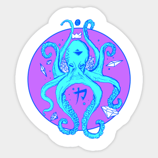 Blue Crown Octopus Sticker